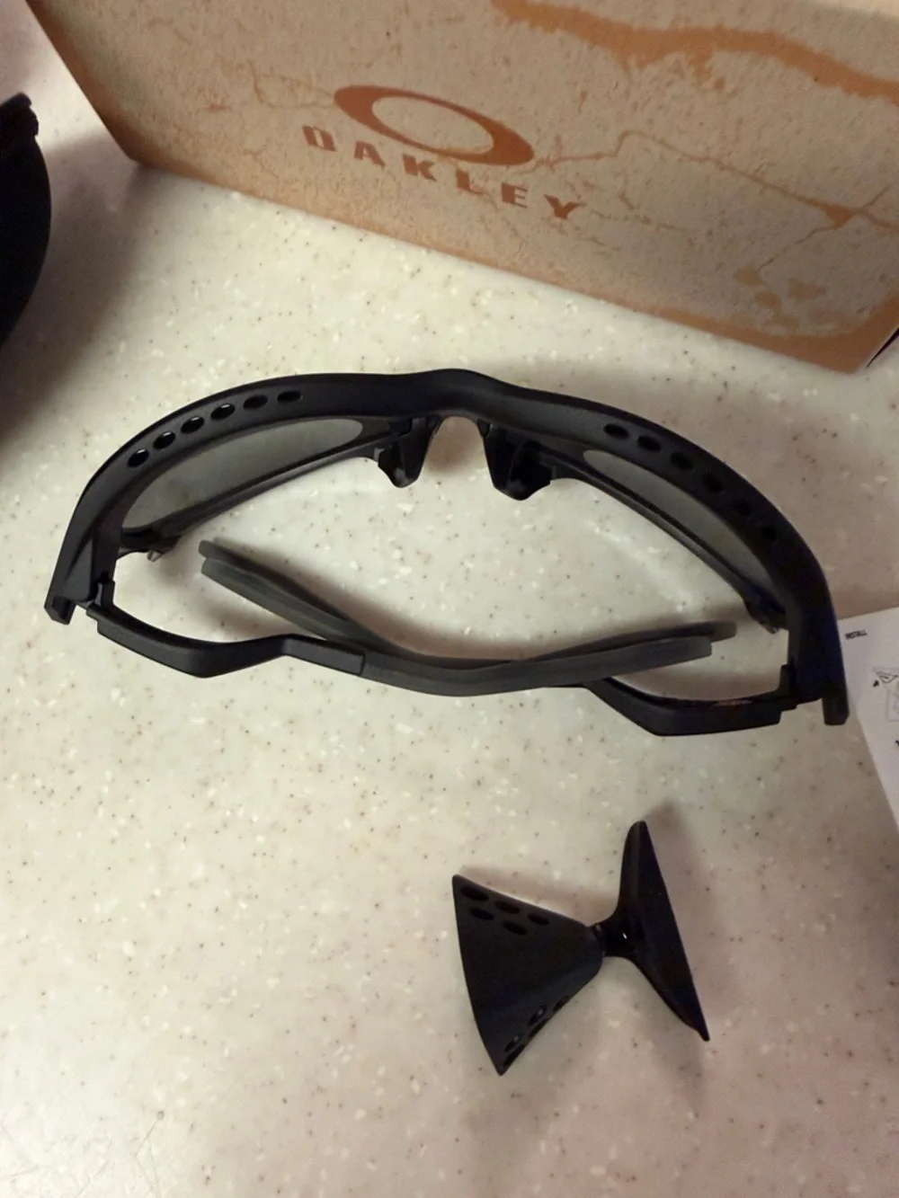 Oakley Black Sunglass Frame with Case and Accessories